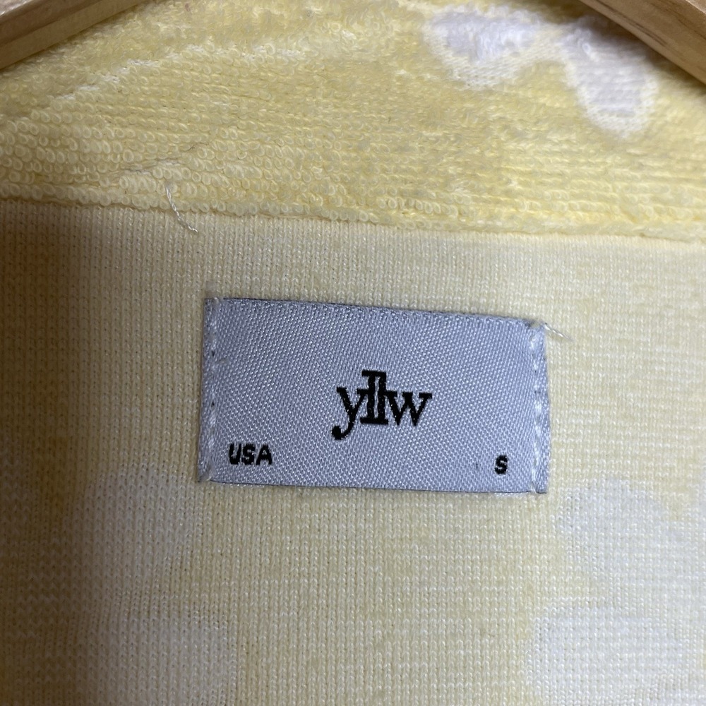 Yllw The Label Daisy Terry Cloth Top Butter Yellow Womens Small Y2K 70s Preppy - Picture 4 of 6